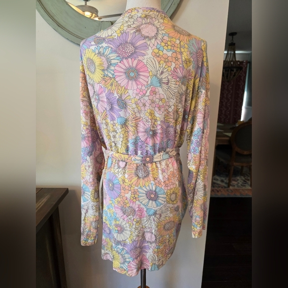 Gap Maternity Size Medium Retro Floral Modal Robe w/ Matching Tank Lounge Soft - Picture 7 of 10